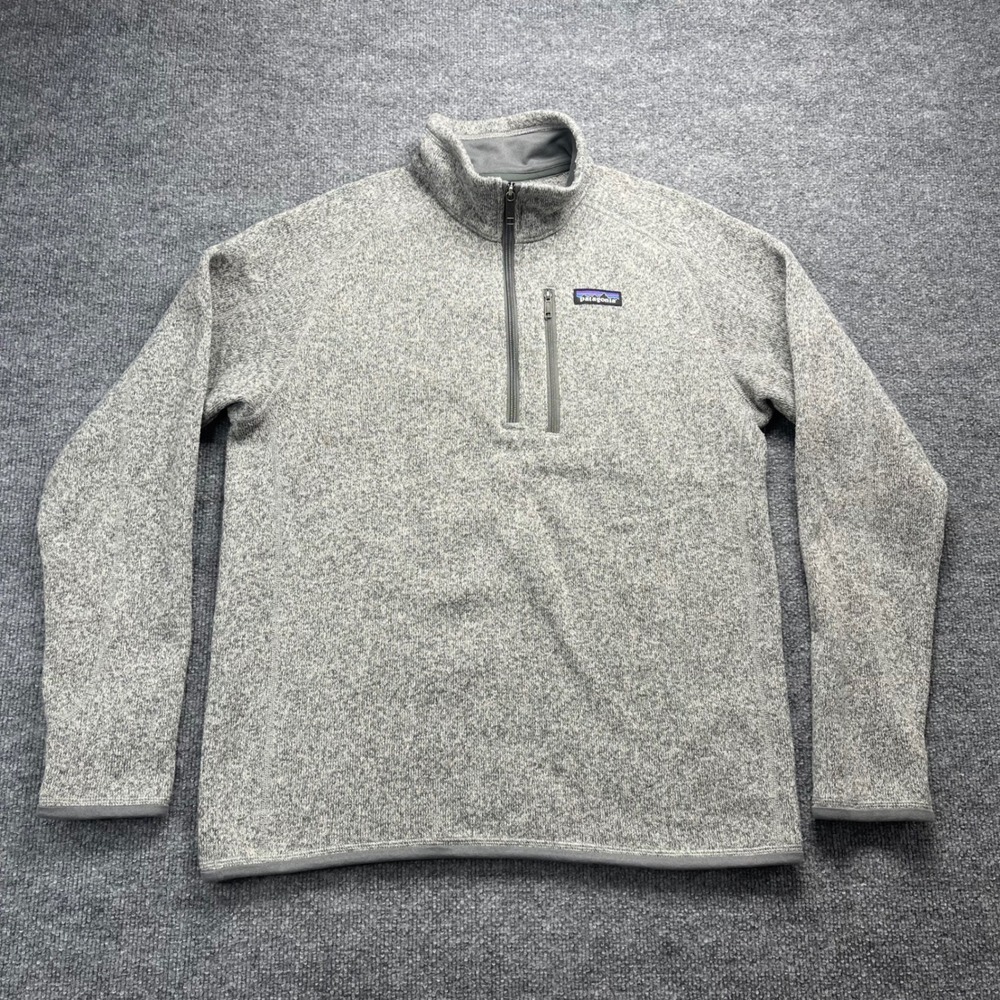 Patagonia Better Sweater 1/4 Zip Fleece Pullover Grey Mens Medium 25522